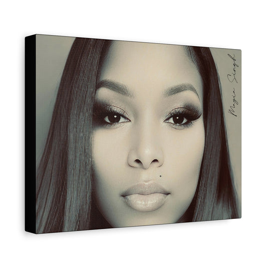 Mayia Singh Stretched Canvas Art Print, Contemporary Decor, Wall Art, Home Aesthetics, Black and White Portrait, Unique Gift, Modern Artwork